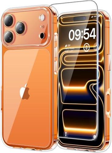 TAURI for iPhone 17 Pro Max Case, Full Camera Protection with Screen Protector, Anti-Yellowing Military-Grade Protection Shockproof Slim Phone Case for iPhone 17 ProMax, Clear