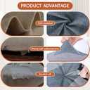 Linen Fabric Repair Tape 2 Pcs 8x12 Inch, Self Adhesive Couch Patch Repair Fabric Tape for Furniture, Linen Patch Kit for Couch, Carpet, Upholstery, Chair, Sofa, Cushion, Bag (Medium Grey)