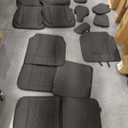 Seat Covers Custom Fit for Chevy Silverado GMC Sierra 1500 2007-2025 2500/3500 HD Crew Cab Pickup Truck Seat Cover Protector Cushion with Faux Leather Waterproof(Black, Full Set)