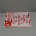 No Parking Violators Will Be Towed Away At Vehicle Owner's Expense Notice Aluminium Metal 8"x12" Sign Plate