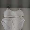 MELYUM High Waisted Bikini Sets for Women Two Piece Swimsuit Tummy Control Bathing Suit Cheeky Bottoms Push Up Top (Medium, White)