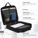 Zipper Binder 3 Ring 3-inch with Shoulder Strap & Backpack Straps, Large Zip Up Binder700 Sheets Capacity, Black