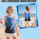 AMYNICE Girls Tank Tops Kids Crewneck Sleeveless Shirts Quick Dry Active Jellyfish Athletic Lightweight Cute Beach Top 2-8T (Blue)