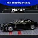 Alloy 1:24 Toy car Model, All Doors openable, with Lights and Music, Ideal as a for Children and Teenagers, and a Collectible Model for car Enthusiasts. (White-Black)