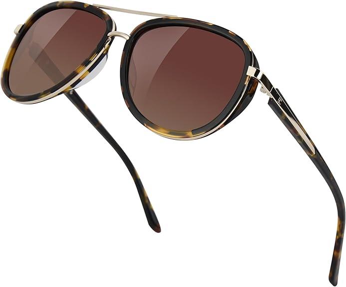 BIRCEN Polarized Sunglasses for Women UV - Protection Womens Retro Mirrored Shades with Acetate Frame BC2001
