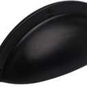 HARPOON 10 Pack Kitchen Cabinet Handles 2.5 Inch Hole Center Bin Cup Drawer Pulls Flat Black