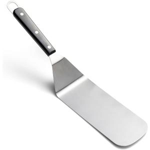 Fox Run Griddle Spatula, Non-Slotted, Stainless Steel,Silver 17,5"x3", Key & Castle Bottle Brush