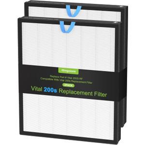 2 Pack Vital 200S Replacement Filter for LEVOIT Vital 200S Vital 200S-P Air Purifier, H13 True HEPA and High-Efficiency Activated Carbon Filter, Vital 200S-RF, LRF-V201-WUS