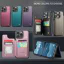 Compatible with iPhone 16 Pro Max 6.9" Wallet Case with Card Holder RFID Blocking for Women Men, Double Magnetic Clasp Kickstand Shockproof Phone Case Fit for iPhone 16 Pro Max, Blue