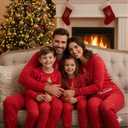 Radmire Matching Christmas Pajamas for Family Couples, XMAS Holiday PJs Sleepwear Set Long Sleeves and Pants (3XL, Women) (Red, XXXL)