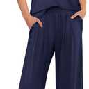 ANRABESS Women 2 Piece Outfits Tank Top & Palazzo Pants 2025 Summer Lounge Matching Sets Travel Vacation Beach Clothing, XL
