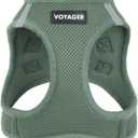 Best Pet Supplies Voyager Step-in Air Harness - All Weather Mesh, Reflective, No Pull Harness for Dogs, Cats - Secure with Hook & Loop Fastener, Buckle, Double D-Rings - Moss Green, M
