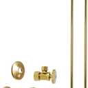 Westbrass Bullnose Faucet Kit with Round Handles, 5/8" OD x 3/8" OD x 20", Polished Brass, D105KBN-01