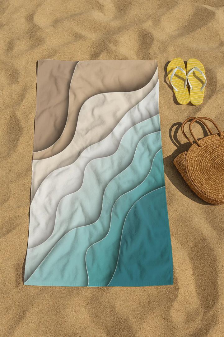 Turquoise Brown Hand Towels for Bathroom Cream Beach Abstract Gradient Tropical Kitchen Dish Towels 28x14 Inch,Soft Absorbent Decorative Bathroom Towels for Hair,Face,Shower,Guest