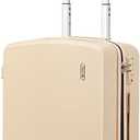 Hanke 24 Inch Luggage with Spinner Wheels Lightweight PC Hard Shell Suitcases Checked Luggage with TSA Lock Checked-Medium 24-Inch Rolling Suitcase for Travel (Cuba Sand)