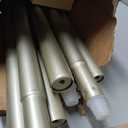 KAMANINA Double Curtain Rod 72 to 144 Inches(6-12 Feet) Champagne Gold Curtain Rods for Windows 66 to 120 Inches, 7/8 Inch Heavy Duty Drapery Rod with Crackle Glass Finials