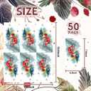 2 x Quera 50 Pack Christmas Guest Napkins Disposable Vintage Xmas Ball Pine Paper Napkins Decorative Paper Hand TOwels for New Year Winter Dinner Holiday Party Supplies