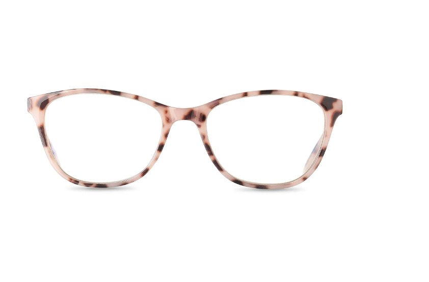 Equate Women's Blair Bluelight Cateye Reading Glasses with Case, Blush Tortoise, +1.75