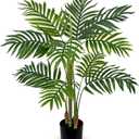 Hollyone Fake Palm Tree Decor 3FT with Planter Artificial Palm Tree Faux Tropical Areca Floor Plant in Pot with 3 Textured Trunks Silk Plant for Home Garden Outdoor Indoor Office Decor