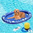 63"x43" Large Dog Pool Float Pet Cat Floats Raft Portable Inflatable Foldable Pool Floats with Holes for for Small Medium Large Dogs Puppies Summer Beach Lake Water Swimming Bathing