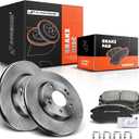 A-Premium 10.82 inch (275mm) Front Vented Disc Brake Rotors + Ceramic Pads Kit Compatible with Select Hyundai Models - Elantra 2007 2008 2009 2010, 6-PC Set