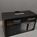 Mueller UltraToast Full Stainless Steel Toaster 4 Slice, Long Extra-Wide Slots for Bagels and Waffles, 6 Browning Levels, LED Display, Cancel/Defrost/Reheat Functions & Removable Tray, Kitchen Gadgets