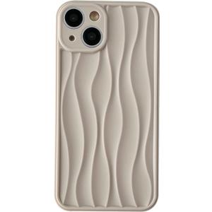 Caseative for iPhone 12 Pro Max Case,Water Ripple Pattern Wave Shape Compatible with iPhone Case (Beige,iPhone 12 Pro Max)