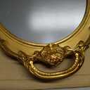 Eaoundm 14.5 x 10 inchs Smallest Oval Antique Decorative Wall Mirror Vintage Hanging Mirror (Gold)
)