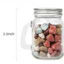 4 oz Mini Mason Jar Mugs with Handle, Small Glass Jars with Airtight Metal Lids, 12 Pack Empty Glass Mugs for Gift Party Wedding Candle and Favor
