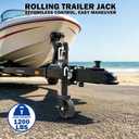 1200 lbs Trailer Jack with Wheel, 10" Lift, Bolt On Tongue Jack for RV, Boat, Trailer and More