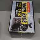 100 Count 55-60 Gallon Trash Bags, Sturdy & Tear-Resistant Commercial Can Liners 55 Gallon, Large Garbage Bags, Large Black Trash Bags for Commercial, Lawn and Leaf Bags