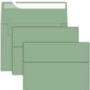 2 x 5x7 Envelopes For Invitation,A7 Envelope sage green,50 pack 5x7 card Envelopes Self Seal,for weddings, greeting cards,baby shower,photos,birthday