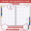 2 x 2026 Planner - Weekly & Monthly Planner Runs Jan 2026 to Dec 2026, 6.25" x 8.25", 12 Monthly Tabs, 14 Notes Pages, Inner Pocket, Flexible Cover with Twin-Wire Binding, Planners 2026 (Red, 6.25" x 8.25")