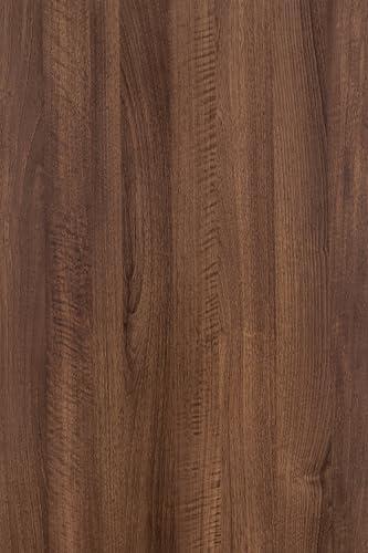 Holomey Walnut Wood Contact Paper 16x591 inch Dark Brown Wood Grain Wallpaper Peel and Stick Matte Thicken Wooden Look Vinyl Wallpaper Removable Self-Adhesive Paper for Furniture Decor DIY Wall Covers