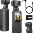 4K Body Camera with External Microphone, Mini Video & Audio Pocket Cam 270 Rotation Camera for Outdoor Sport, Bike, Travel, Police Law Enforcement, Personal Civilians, 64GB Included