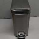 Home Zone Living 2-Pack 1.3 Gallon Small Bathroom Trash Can with Lid and Step Pedal, Stainless Steel Wastebasket with Slim Design for Home and Office, Silver, 5 Liters