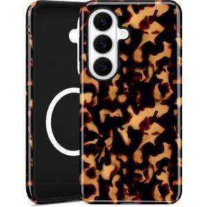 Magnetic Tortoise Shell Case for Samsung Galaxy S26 Ultra, Compatible with MagSafe, Cute Brown Aesthetic Leopard Print Soft TPU and Hard PC Shockproof Protective Phone Cover for Women Girls
