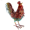 Farmlyn Creek Metal Rooster Decor Yard Art for Garden, Decorative Statue for Indoors, Outdoors, Porch (15 x 16 x 6 in)