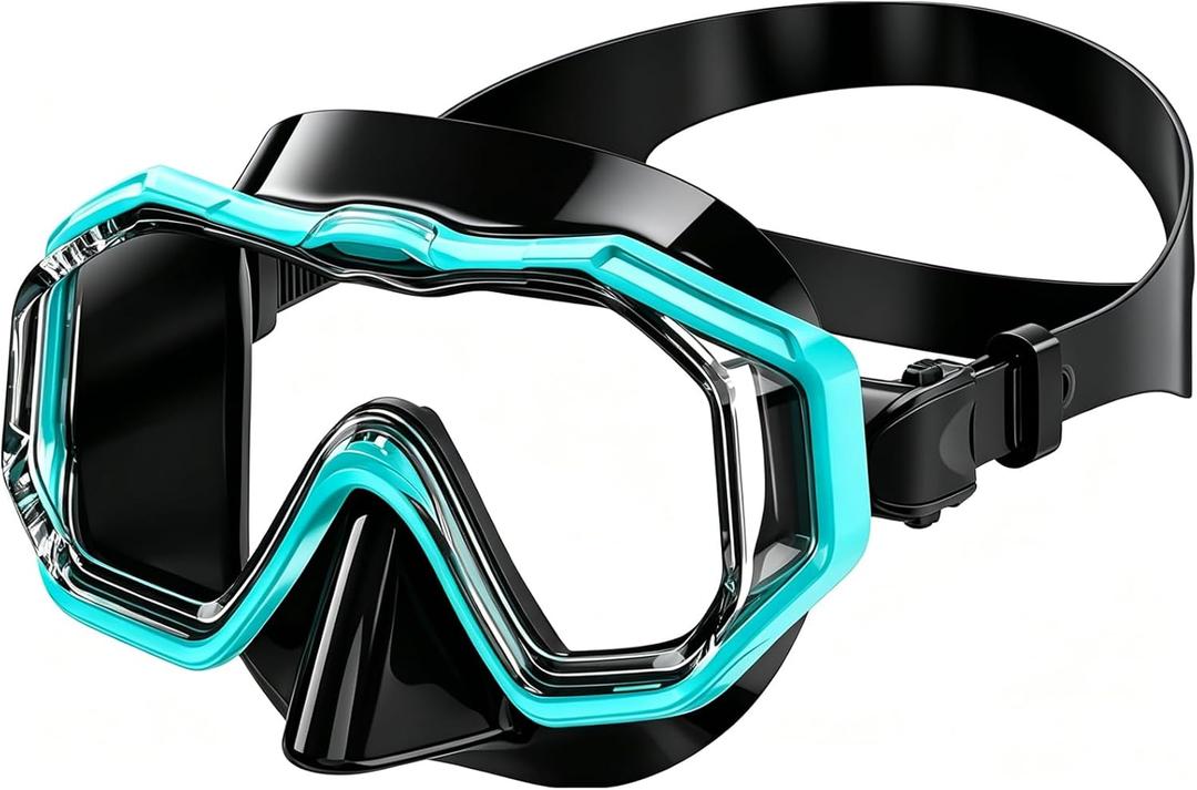 Kids Swim Goggles Snorkel Mask, Latest 3-Window Lens Wide Vision, Crystal Clear, Swimming Goggles Soft Nose Cover