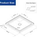 Shower pan,Goodyo 36" x 36" Shower Base with Double Threshold and Center Drain, White, Drain not Included