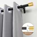 Modern Drapery Curtain Rod, 36 to 72 Inch, Brushed Gold End Cap Finials, 1" Wall and Ceiling Mount Window Treatment