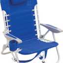 Rio Brands ASC529 4-Position Backpack Lace-Up Suspension Folding Beach Chair (Light Blue)