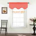 Turquoize Blackout Valance Curtain for Living Room/Bedroom/Kitchen/Bathroom, Rod Pocket Thermal Insulated Window Treatment Room Darkening Scalloped Window Valance, 52" x 18" Inches, 4 Panels, Coral