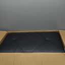 Storage Ottoman Foot Rest Stool, Small Leather Storage Ottomans Bench, Folding Footstool with Side Pockets, Foot Rest Under Desk for Living Room Bedroom, 15x15x15 in, Black