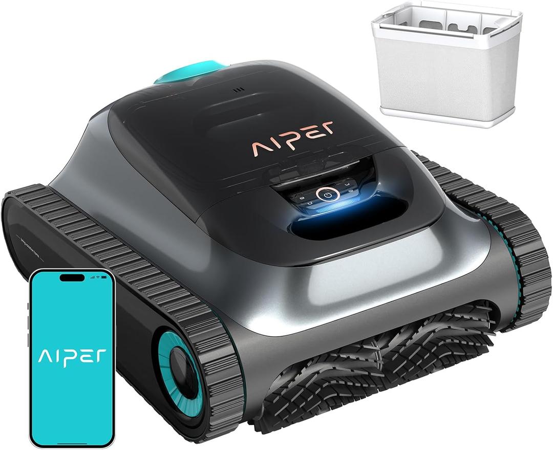 Aiper Scuba S1 2025 Robotic Pool Cleaner, Wall & Waterline Cleaning, Ultra-fine Filtration, Extended 180-Min Battery Life, WavePath 2.0 Tech Smart Navigation, App Support, OTA Upgrade (Space Gray)
