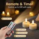 Eywamage Ivory Flameless Wax Tealights with Remote Batteries, Realistic Flickering LED Tea Votive Candles Set of 10