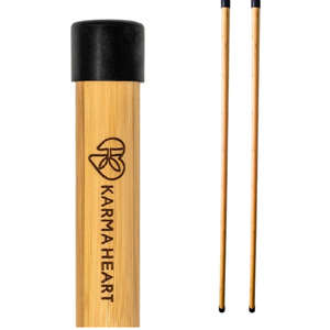 Sturdy Yoga Stick Made from Natural Bamboo - Stretching Stick for All Fitness Levels - Stretch Stick for Mobility, Balance and Flexibility with Non-Slip Rubber Ends (2 Pack)