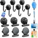 40lbs+ Magnetic Hooks and Clips for Cruise Cabins, 12 Pack Cruise Magnetic Organizer for Hanging Clothes, Hat, Lanyards, Daily Schedules - Cruise Essentials 2026, Magnetic Hanger for Classroom, Fridge