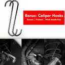 Brake Caliper Compression Tool, 360 Ratcheting Piston Compressor, 2 Steel Plates, 2 Hooks, for Single Twin Quad Pistons, Cars, Trucks, SUVs