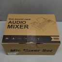 Podcast Equipment Bundle with 3.5mm Microphone and Live Sound Card, Audio Interface Mixer Sound board, Podcast Microphone Bundle for PC/Phone, Gaming, Recording, Streaming, Singing, Voice Changer